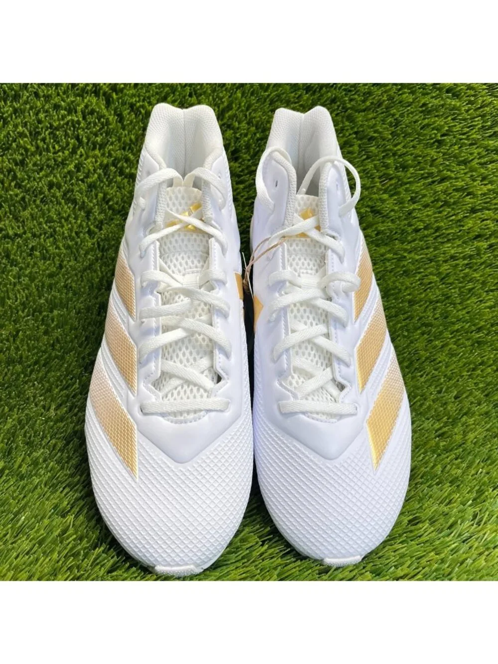 Adidas Adizero Impact.2 MD Mens Size 11.5 White Gold Running Football Cleats